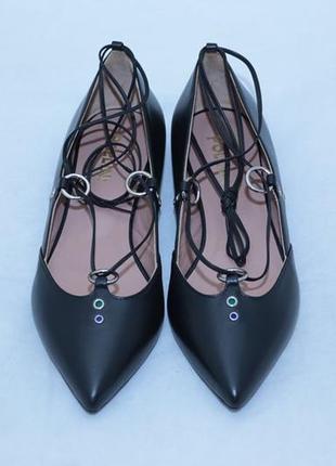 Балетки премиум класса pollini (италия), черного цвета.