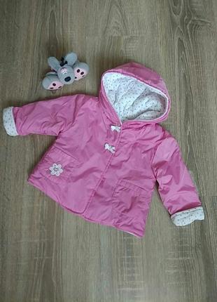 Курточка весна/осень на девочку розовая куртка 3-6 мес.