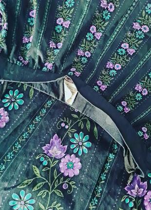 Невероятная роскошная, восхитительная винтажная австрийская юбка ретро винтаж натуральный хлопок цветочный принт цветы3 фото