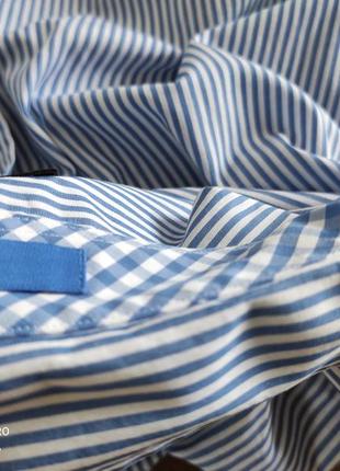 Рубашка сорочка gant гант смужка бавовна 💯 белый голубой,m6 фото