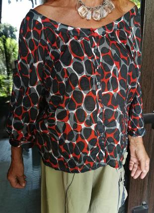 Тоненькая рубашка распашонка в горох блуза коттон хлопок батист h&m3 фото