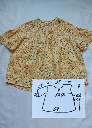 Нова лляна блуза ,розлітайка,квітковий принт3 фото