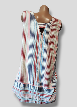Лляна сукня у смужку плаття з кишенями льон віскоза літній одяг смугастий сарафан5 фото