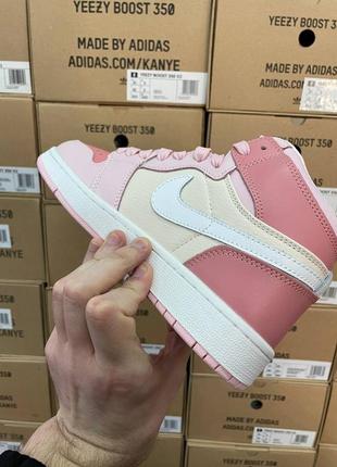 Кожаные кроссовки nike air jordan mid pink6 фото