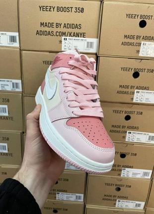 Кожаные кроссовки nike air jordan mid pink4 фото