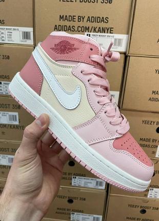 Кожаные кроссовки nike air jordan mid pink5 фото