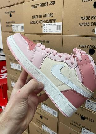 Кожаные кроссовки nike air jordan mid pink2 фото