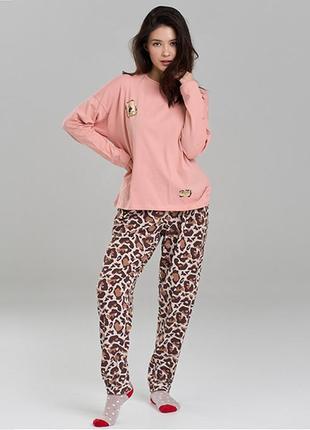 Пижама женская с штанами леопардовая 12428