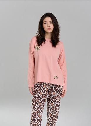Пижама женская с штанами леопардовая 124282 фото
