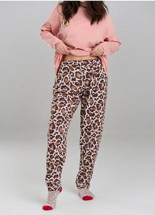 Пижама женская с штанами леопардовая 124285 фото