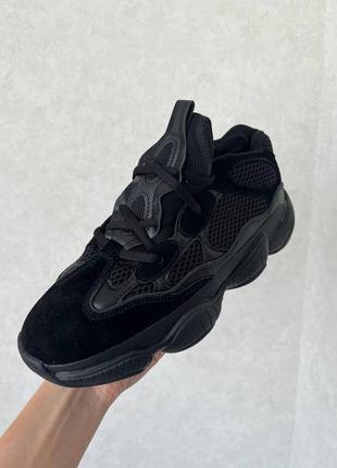 Стильные, женские кроссовки adidas yeezy 500 night black3 фото