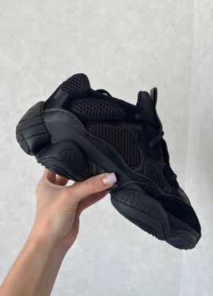 Стильные, женские кроссовки adidas yeezy 500 night black2 фото