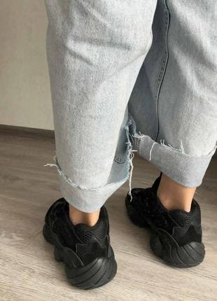 Стильные, женские кроссовки adidas yeezy 500 night black10 фото