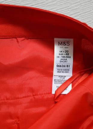 Мегакрутые укороченные красные брюки высокая посадка батал m&s5 фото