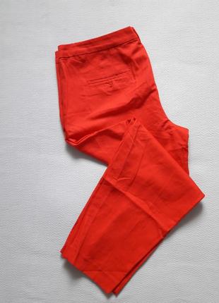 Мегакрутые укороченные красные брюки высокая посадка батал m&s8 фото