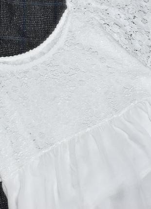 Италия красивая белая блуза свободного кроя с кружевными вставками4 фото