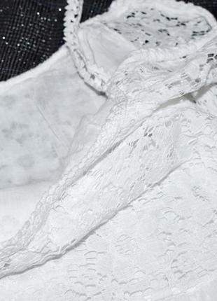 Италия красивая белая блуза свободного кроя с кружевными вставками8 фото
