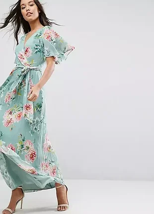 Asos 8 длинное платье плиссе