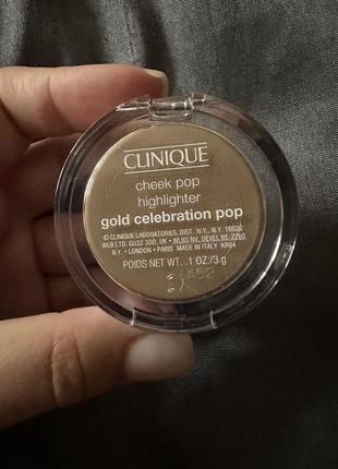 Clinique cheeck pop highlighter/хайлайтер/золотистый хайлайтер