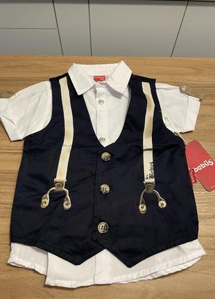 Классический набор, жилетка + рубашка