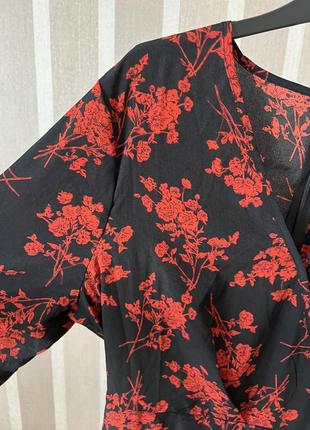 Платье миди shein с поясом в цветочный принт xl5 фото