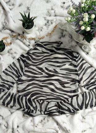 Прозора кофтинка сітка з принтом зебри