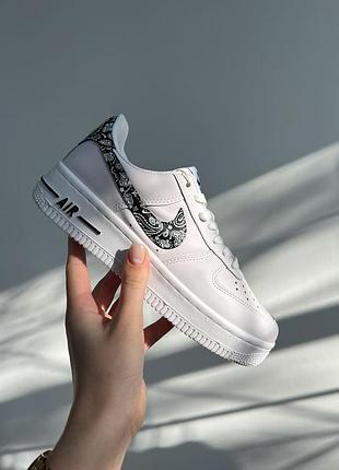 Женские кроссовки nike air force 1 low white/black swoosh.3 фото