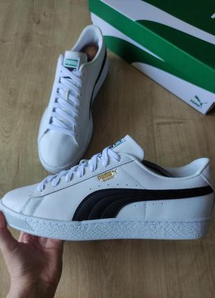 Фирменные кожаные мужские кеды кроссовки puma basket,  оригинал, р.45.