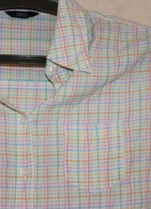 Легка брендова сорочка блузка в клітинку стрейч