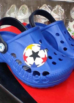 Кроксы синие для мальчика, шлепки летние vitaliya синие