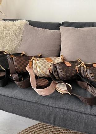 Louis vuitton pochete multi brown/pink5 фото