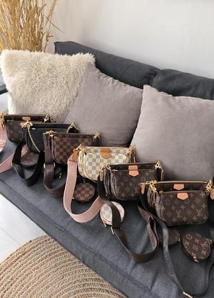 Louis vuitton pochete multi brown/green5 фото