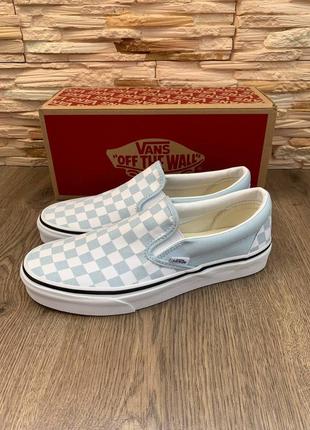 Оригинальные женские голубые кеды vans