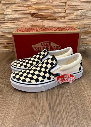 Оригинальные женские черно белые текстильные кеды vans1 фото