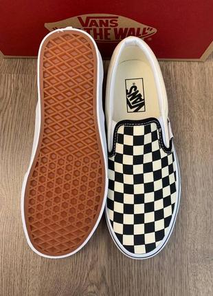 Оригинальные женские черно белые текстильные кеды vans5 фото