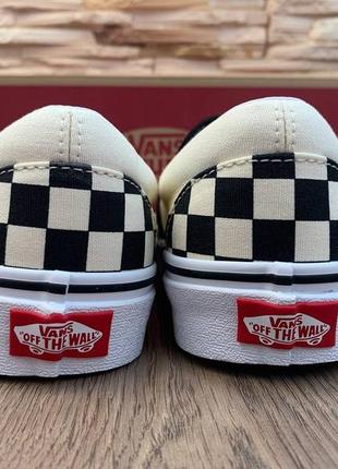 Оригинальные женские черно белые текстильные кеды vans7 фото