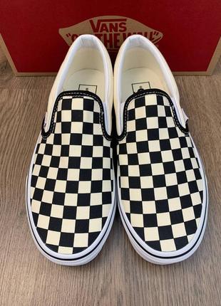 Оригинальные женские черно белые текстильные кеды vans8 фото