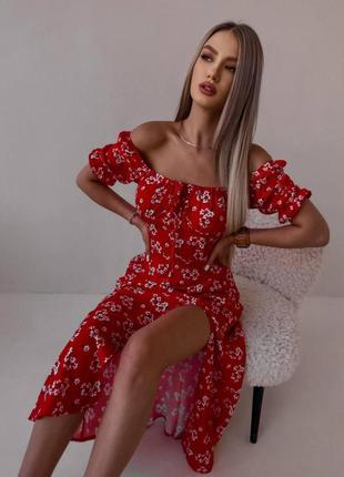 Летнее платье длины миди