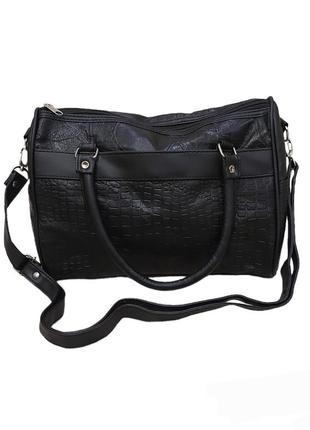 Шкіряна жіноча сумка borsa leather k1hb1506334-r1 чорна
