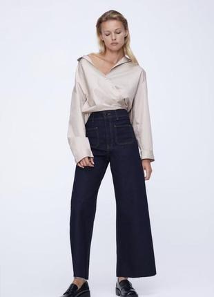 Джинсы  zara premium patch pocket marine straight1 фото