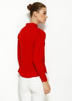 Красная женская блузка ma&gi с бантиками3 фото
