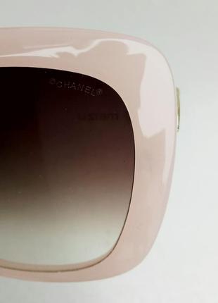 Chanel очки женские солнцезащитные большие нежно розовые10 фото