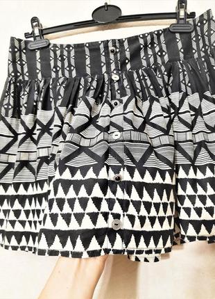 Atmosphere cимпатичная летняя юбка чёрно-белая полосками короткая мини на девушку / женская батал3 фото
