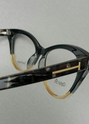 Tom ford очки женские имиджевые черно коричневые мраморные7 фото