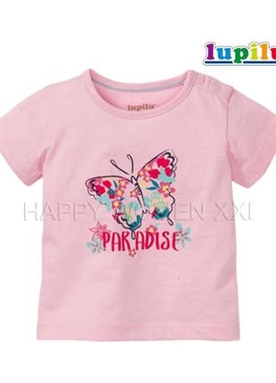 6-12 мес футболка для девочки lupilu ясельная детская малышковая футболочка хлопковая летняя легкая