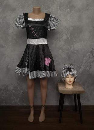 Карнавальна сукня перука покоївка m l 44 46 хелоуін відьма хэлоуин марионетка косплей лялька2 фото