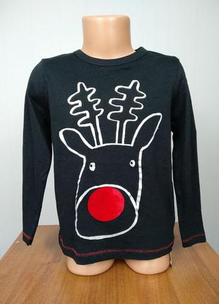 Дитяча котонова футболка реглан новорічний олень george 💖💖💖 сезонний розпродаж 💖💖💖