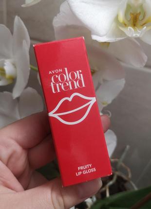 Фруктовый бальзам блеск для губ avon colori trend fruity lip gliss strawberry drizzle