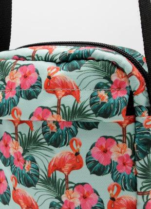 Сумка-барсетка маленькая детская фламинго, небольшая сумка для телефона через плечо3 фото