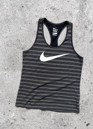 Nike women’s dri-fit athletic cut sleeveless big print tank top жіноча майка